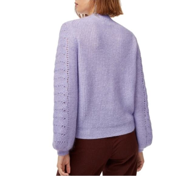 Aritzia Little Moon Purple Gardenia Pointelle Mohair Crewneck Sweater Size XXS - Picture 4 of 15